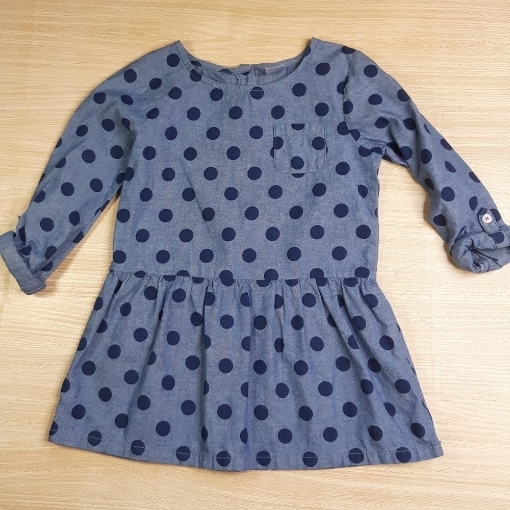 Carter blue on blue polka dot dress. 6 months